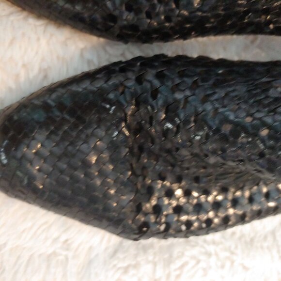 Stephane Kelian Womens Black Woven Leather Slip-on Loafer UK 7 /US 9 - Picture 2 of 9